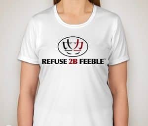 A9408-REFUSE 2B FEEBLE-STRENGTH (2 TONE LOGO) PERFORMANCE SPORT T-SHIRT