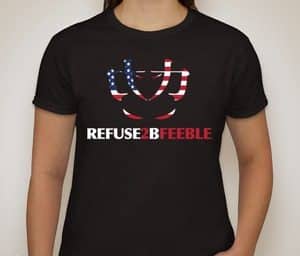 A9017-REFUSE 2B FEEBLE-AMERICA STRONG LOGO T-SHIRT