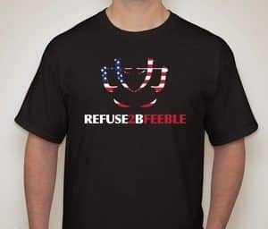 A9017-REFUSE 2B FEEBLE-AMERICA STRONG LOGO T-SHIRT