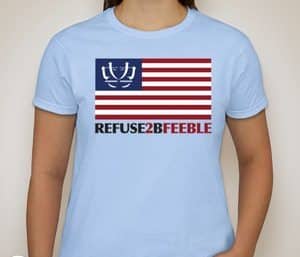 A9016-REFUSE 2B FEEBLE-US FLAG T-SHIRT