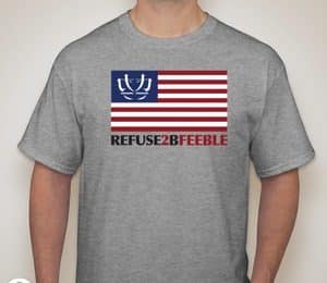 A9016-REFUSE 2B FEEBLE-US FLAG T-SHIRT
