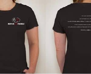 A9019-REFUSE 2B FEEBLE-MY BODY IS A NATION QUOTE T-SHIRT